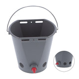 8L Feeder Bucket Farm Livestock FoodGrade Plastic Feeding Barrel with 5 Nipples Gray V1294-YM0901-3111210205512
