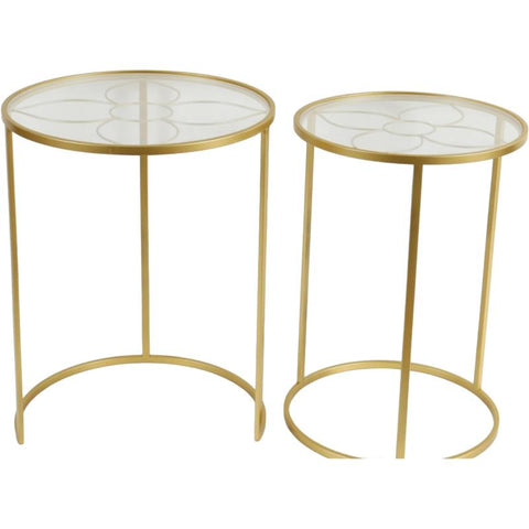 Set 2 Elm Side Table 46x61cm V637-E142445