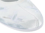 Vintage Embroidered Han Chinese Clothing Shoes White Cloth Rubber Sole Breathable V1369-AZ3-W-18481