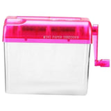 Red Manual Paper Shredder with Plastic and Metal Build for Home Office Document Security and V1366-AZ2-W-17379