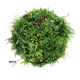 Slimline Artificial Green Wall Disc Art 80cm Country Fern UV Resistant V637-DP9962