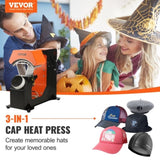 VEVOR Hat Heat Press Auto Cap Heat Press 3 Heating Pads Sublimation Transfer V952-ZDKMJ62439331U4GJV3