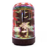 3D Glass Humidifier LED Aroma Humidifier with Coconut Tree Pattern V1294-YM0901-JY31123-02