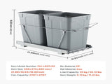 Pullout Trash Can for Kitchen Cabinets,Double Under Sink Garbage Recycling Bin, Under Mount V952-CFLJTDTHSST5OB5S2V0