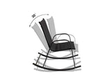 Rocking Chair High Back Rocker Chairs Steel Metal Textilene Fabric-Black V264-OTF-522S-BLK