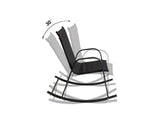 Rocking Chair High Back Rocker Chairs Steel Metal Textilene Fabric-Black V264-OTF-522S-BLK