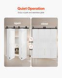 Bi-Folding Sliding Barn Door Hardware Track Kit, 52" Top Mount Track Kit, Slide Smoothly & Quietly, V952-ZDSMDGDGSM2D9NVH3001V0