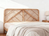 Artiss Bed Headboard Queen Bedhead Rattan - FRED Pine BED-HEAD-C-FRED-Q-WD
