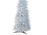 Xmas Tree PVC Star Glitter Festive Foldable Xmas Tree Figurine Decoration for Home Hotel Silver V1294-YM0901-3115240111911