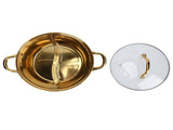 Hot Pot 30.3cm Diameter 304 Stainless Steel Rust Proof Separate Design Mandarin Duck PotGold V1294-YM0714-3118210298711
