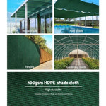 Instahut 50% Shade Cloth 3.66x20m Shadecloth Sail Heavy Duty Green SH-CL-366X200-100-GR