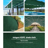 Instahut 50% Shade Cloth 3.66x10m Shade Cloth Sail Heavy Duty Shadecloth Garden Mesh Roll Green SH-CL-366X100-100-GR