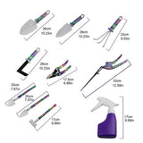 YL/Z10 Purple 10-Piece Floral Gardening Tool Set with Carrying Case - Durable and Stylish V888-ELOSUNG15586