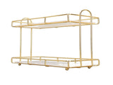 2 Tier Bathroom Shelf Countertop Standing Shelf with Partition Cosmetic Storage Rack Holder Gold V1294-YM0703-3112230031211