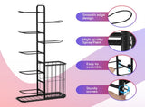 Everfit Ball Storage Rack Sports Equipment Organizer 7-Tier with Basket for Garage Gym Black BSR-A-H146-B-BK