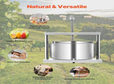 3.17 Gal/12L Fruit Wine Press, 2 Stainless Steel Barrels, Manual Juice Maker, Cider Apple Grape V952-GJYZJTMBXG126ECPKV0