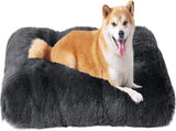Luxury Long Plush Pet Bed Mat Faux Fur Crate Pad 125x85cm Dark Grey XXXL Soft Warm Cushion for Giant V888-ELOSUNG44599
