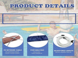 Portable Pool Volleyball Net for Beach and Water Sports, High Strength Mesh with Tension Adjustment, V1192-AZ-W-24233