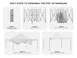 Wallaroo 3x3 PopUp White Gazebo Marquee Outdoor Tent GAZ-POP-3X3-WH