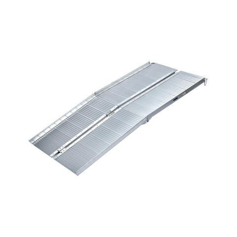 Kartrite 5ft Aluminium Foldable Wheelchair Ramp Non-Slip R02 Silver RAM-WCR-R02-5FT