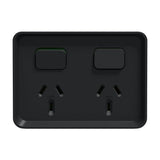 10A 250V Iconic Outdoor Twin Switched Socket Outlet, Black V1202-V1-CLIO3025BK