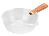 Glass Milk Pot with Wooden Handle V Shaped Spout Noodles Saucepan Home Kitchen Cookware V1294-YM0714-3118210298911