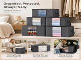 Quilt Storage Bag 85L 8 Pack Black Zipper, Dustproof Clothes Organizer For Moving House, Household V1221-XM-LB1849-GM68