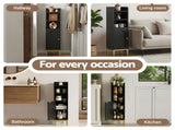 Artiss 2X Bathroom Storage Cabinet Floor Organizer Toilet Corner Adjustable Black FURNI-G-BATH-AZ01-BKX2