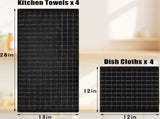 Homaxy Towels and Dishcloths Set, 12 x 12 and 13 x 28 Inches, Set of 8 Bulk Cotton Terry V1258-DP02-F-128