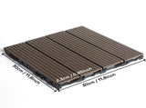 10PCS Interlocking Patio Deck Tiles 30cm x 30cm Outdoor Wood Flooring for Patio Garden Balcony V324-DTWPC-30-WAL-10P