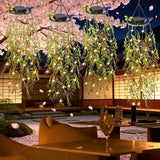 2Pack Solar Hanging Garden Lights, 66 LED Artificial Willow Leaf Solar String Lights Outdoor, V1107-112-45537-GRN-2PACK