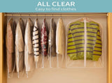 Clear Garment Bags for Hanging Clothes, 40" Suit Bags for Closet Storage, Plastic Dustproof Suit V1366-AZ2-W-18294