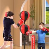 Red kids boxing set, standing punching bag, boxing gloves kids, kids fitness equipment, boxing V1347-140-82478