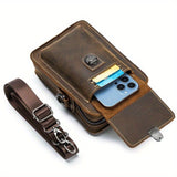 brown Brown Black Leather Cross Body Bag Genuine Leather Bag Travel Bag Daily Use Bag Stylish Bag V1347-127-BLA-23631