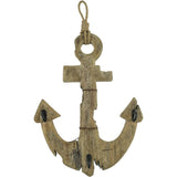 Handcrafted Anchor Wall Hanging w 3 Hooks 63cm V637-12812ANC