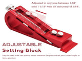Adjustable Setup Block Height Gauge, Aluminum Precision Woodworking Tools for Router and Table Saw V1366-AZ2-W-03744