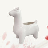 White Ceramic Alpaca Flower Pot Decorative Animal Planter for Succulents V1369-AZ3-W-18322