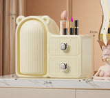 Milky white Rotating Desktop Cosmetic Organizer High-End Dustproof Wall-Mounted Storage Box with V888-ELOSUNG13239
