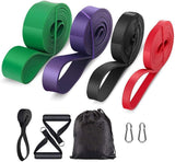 Resistance Band - 4-Pack - With Handle & Door Buckle - Storage Bag - Fitness Bands - Pull-Ups V1259-DP01-BO-12