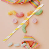 100pcs Commercial Cotton Candy Paper Sticks 10mm x 300mm Blue Striped Design Party Supplies Wedding V1366-AZ2-W-15425