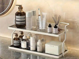 Two-Tier Kitchen Storage Rack Organizer in White with Removable Trays, 30.5x12.2x20.3cm LSB-59221