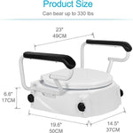 Toilet Seat Riser with Flip Up Handles Raised Toilet Safety Seat for Elderly V346-BL1097