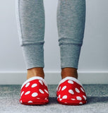 ARCHLINE Orthotic Slippers Slip On Scuffs Pain Relief Moccasins - Red Polka Dot - EUR 40 V563-AS402-40