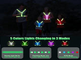 Rechargeable LED Reflective Running Vest, Adjustable High Visibility Gear for Night Walking, V1189-LC-AMZ-00089