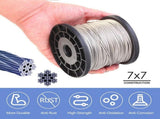 Wire Rope Crimping Tool Kit, with Stainless Steel Cable 165 Ft , 100 Cable Ferrule V1366-AZ2-W-14349