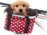 Dog Bike Basket, Foldable Bicycle Basket with Handlebar Mount, Quick Release Detachable Front Basket V1237-ZY-924-262