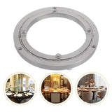 Dining Table Rotating Bearing Plated Silver Aluminium Alloy Smooth Round Swivel Plate for Home Use V1369-AZ3-W-15909