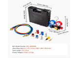 AC Manifold Gauge Set for R134a R404A R1234yf R22 Refrigerant, 4 Way AC Gauge with 1.5m Hoses, V952-JXLMB4TLDSTXOAEMC001V0