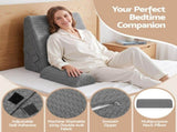 Giselle Bed Wedge Pillow for Headboard, Egg Gel Solves Night Sweats, Triangle Pillow for Reading & PILLOW-WEDGE-EGG-GY