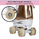 Circle Society Adjustable Quad Kids Roller Skates - Metallic Rose Gold Rhythm Skates BS-171362